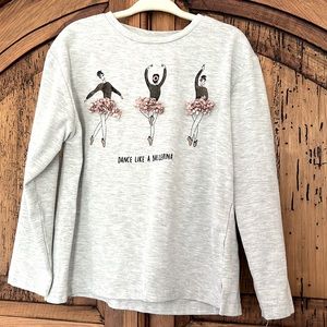 Zara Ballerina Girls Long Sleeve Top Shirt Dancer Tutu Petals